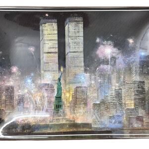 TWIN TOWERS New York City NYC Bradford Exchange Tray numbered 2002